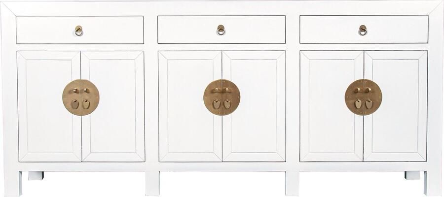 Fine Asianliving Chinese Dressoir Snow Wit Orientique Collectie B190xD40xH85cm Chinese Meubels Oosterse Kast