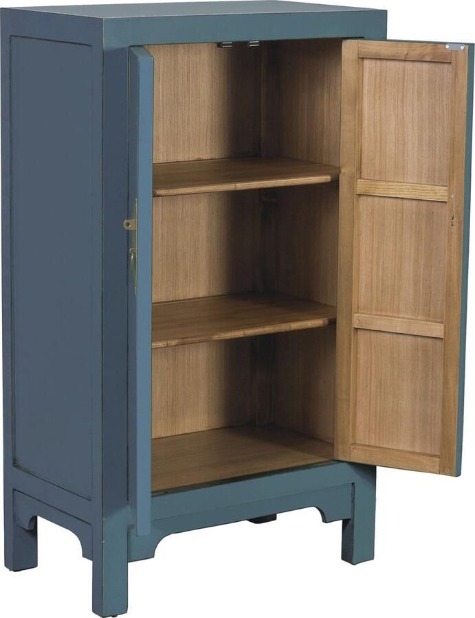 Fine Asianliving Chinese Kast Arctic Blauw Grijs Orientique Collection B70xD40xH120cm Chinese Meubels Oosterse Kast