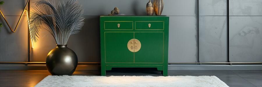 Fine Asianliving Chinese Kast Jade Groen Orientique Collection B90xD40xH80cm Chinese Meubels Oosterse Kast