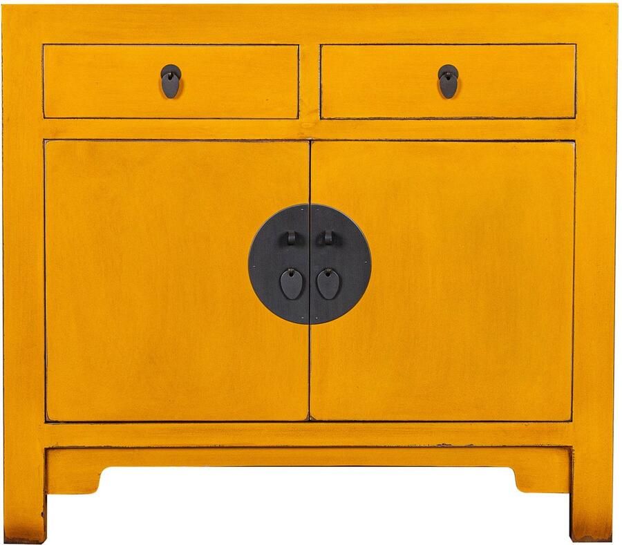 Fine Asianliving Chinese Kast Marigold Geel Orientique Collectie B90xD40xH80cm Chinese Meubels Oosterse Kast