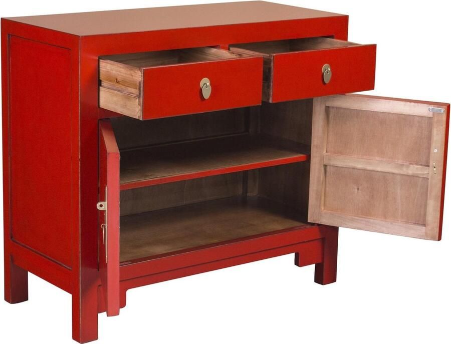 Fine Asianliving Chinese Kast Rood Lucky Red Orientique Collection B90xD40xH80cm Chinese Meubels Oosterse Kast
