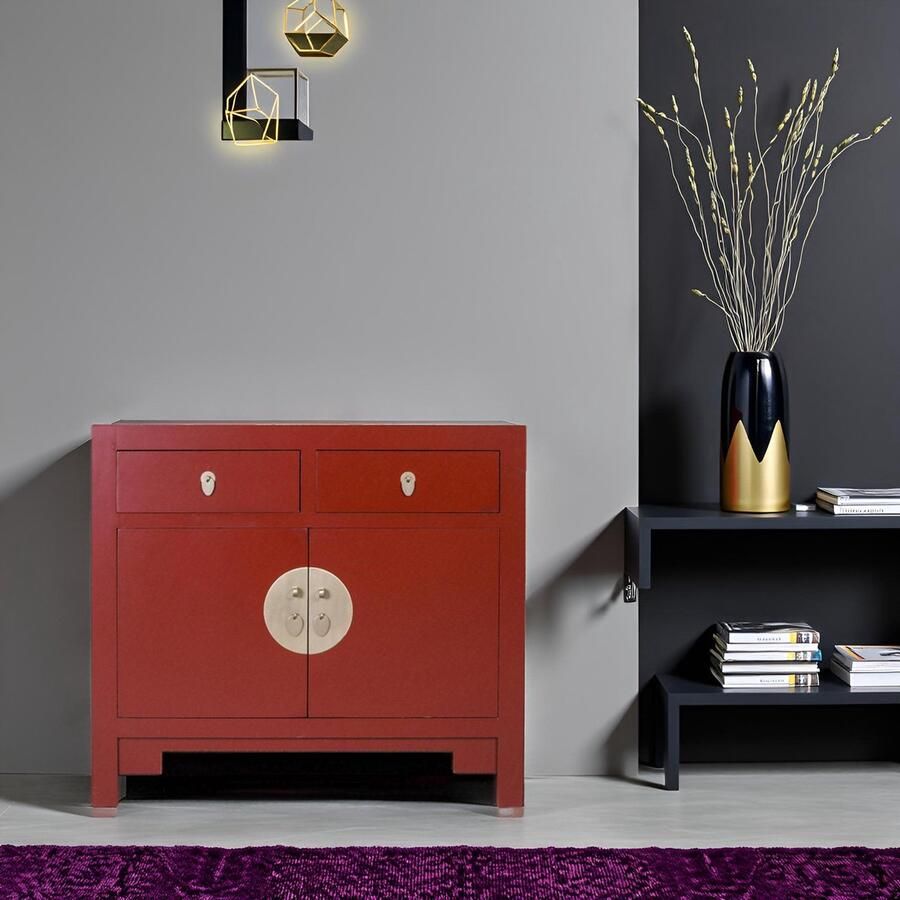 Fine Asianliving Chinese Kast Rood Ruby Rood Orientique Collectie B90xD40xH80cm Chinese Meubels Oosterse Kast - Foto 2