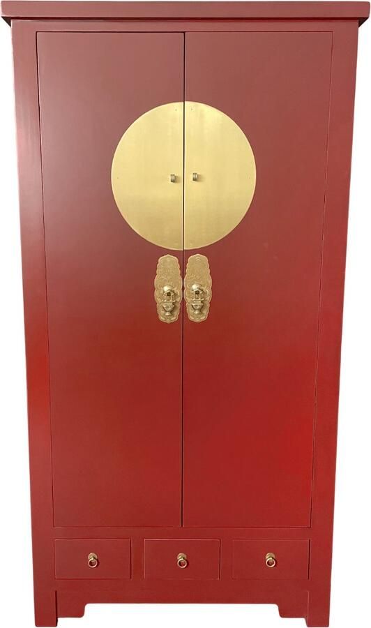 Fine Asianliving Chinese Kast Ruby Rood Orientique Collection B95xD50xH190cm Chinese Meubels Oosterse Kast