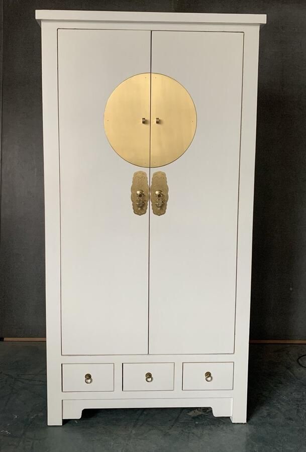 Fine Asianliving Chinese Kast Sneeuw Wit Orientique Collection B100xD55xH190cm Chinese Meubels Oosterse Kast