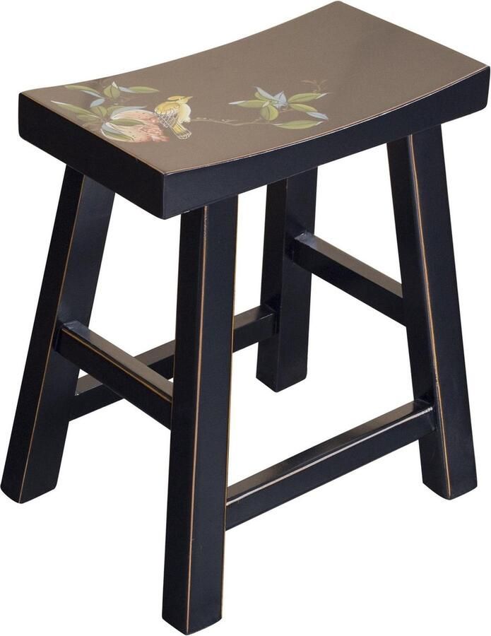 Fine Asianliving Chinese Kruk Handgetekende Bloesems Zwart Chinese Meubels Oosterse Kast