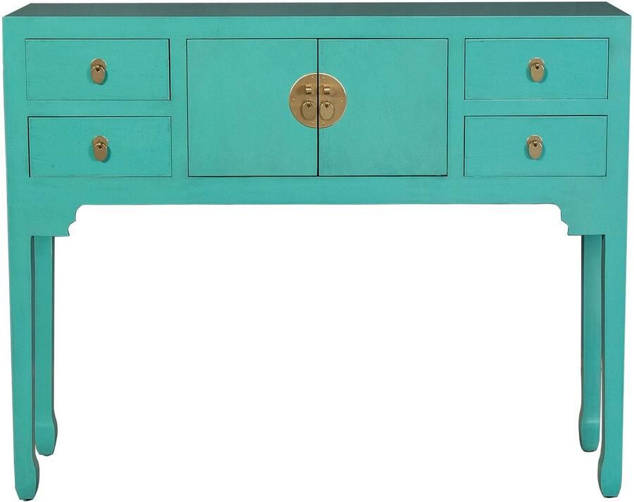 Fine Asianliving Chinese Sidetable Blue Lagoon Orientique Collectie B100xD26xH80cm Chinese Meubels Oosterse Kast