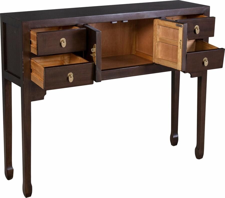 Fine Asianliving Chinese Sidetable Bruin Earthy Brown Orientique Collectie B100xD26xH80cm Chinese Meubels Oosterse Kast