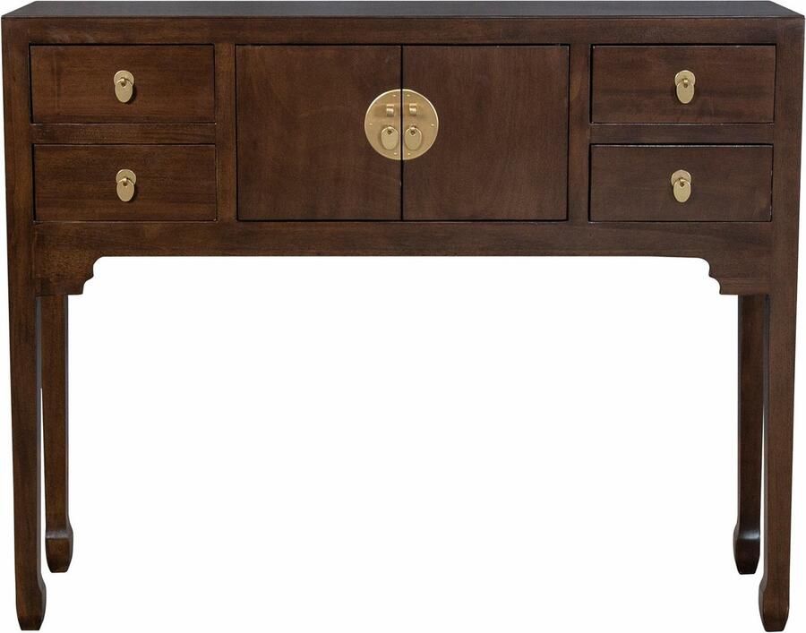 Fine Asianliving Chinese Sidetable Bruin Earthy Brown Orientique Collectie B100xD26xH80cm Chinese Meubels Oosterse Kast - Foto 2