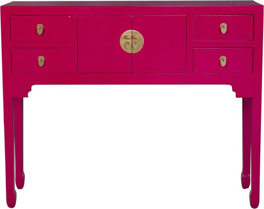 Fine Asianliving Chinese Sidetable Fuchsia Royale Orientique Collectie B100xD26xH80cm Chinese Meubels Oosterse Kast