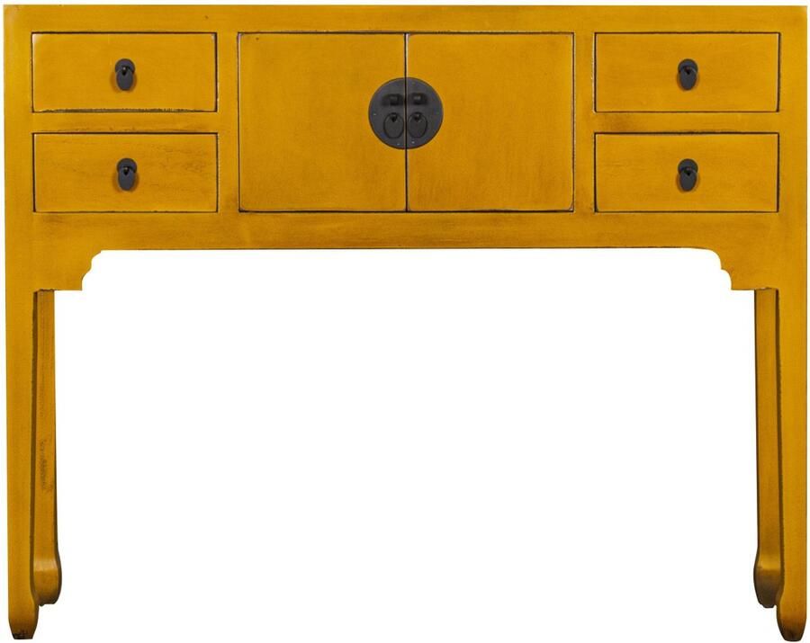 Fine Asianliving Chinese Sidetable Marigold Geel Orientique Collection B100xD26xH80cm Chinese Meubels Oosterse Kast