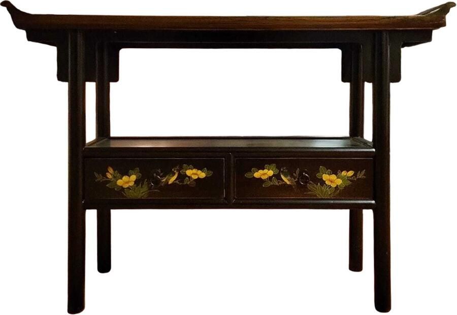 Fine Asianliving Chinese Sidetable Zwart Handgeschilderd B120xD35xH85cm Chinese Meubels Oosterse Kast