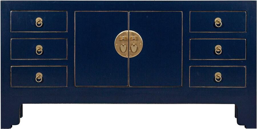 Fine Asianliving Chinese TV Kast Midnight Blauw Orientique Collectie B121xD37xH61cm Chinese Meubels Oosterse Kast