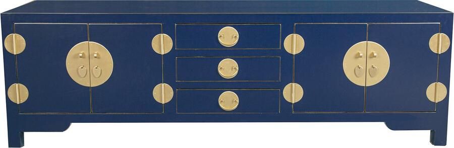 Fine Asianliving Chinese TV Kast Midnight Blauw Orientique Collectie B175xD47xH54cm Chinese Meubels Oosterse Kast
