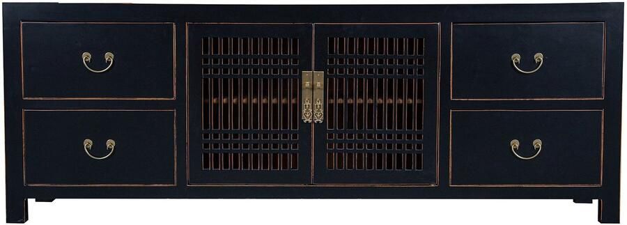 Fine Asianliving Chinese TV Kast Zwart Onyx Black Orientique Collectie B180xD38xH65cm Chinese Meubels Oosterse Kast