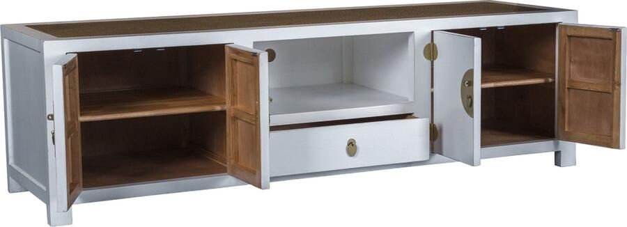 Fine Asianliving Chinese TV Meubel Wit Bamboe B190xD56xH56cm Chinese Meubels Oosterse Kast
