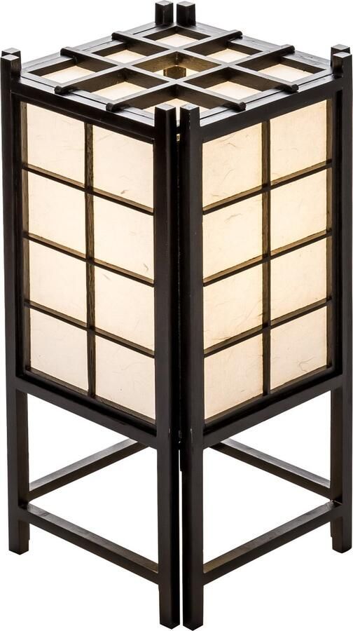 Fine Asianliving Japanse Lamp Shoji Rijstpapier Hout Zwart Tatamilite B19xD19xH38cm