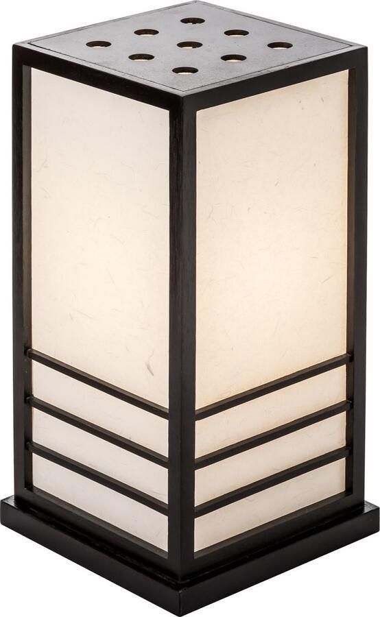 Fine Asianliving Japanse Tafellamp Shoji Rijstpapier Hout Groot Zwart Miyazaki B22xD22xH40cm