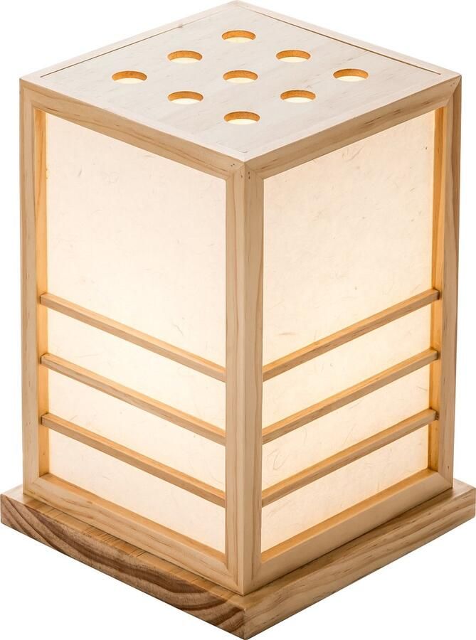 Fine Asianliving Japanse Tafellamp Shoji Rijstpapier Hout Naturel Miyazaki B20xD20xH28cm