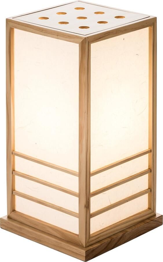 Fine Asianliving Japanse Tafellamp Shoji rijstpapier Hout Naturel Miyazaki B22xD22xH40cm