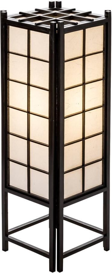 Fine Asianliving Japanse Tafellamp Shoji Rijstpapier Hout Zwart Tatamilite B19xD19xH58cm