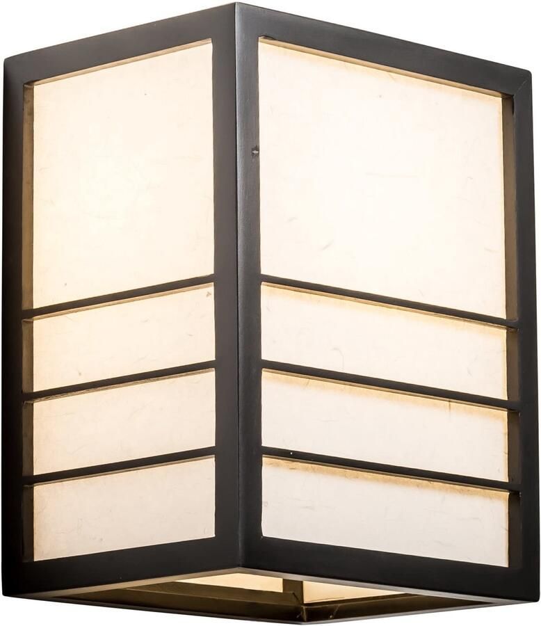 Fine Asianliving Japanse Wandlamp Shoji Rijstpapier Hout Zwart Nikko B20xD15xH25cm