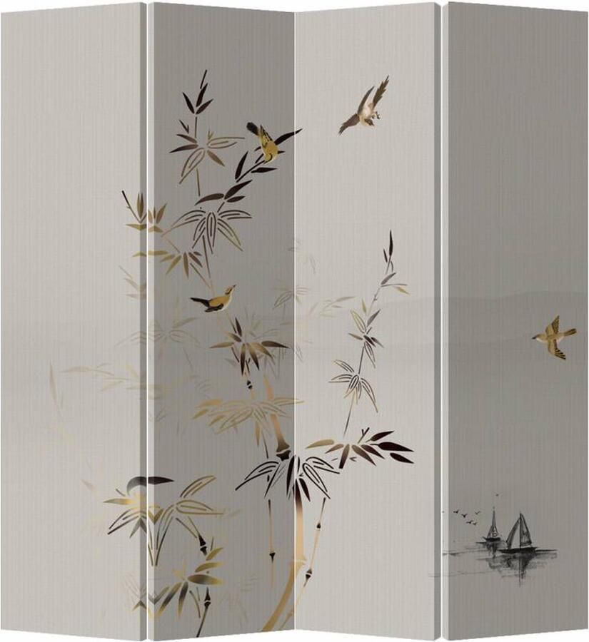 Fine Asianliving Kamerscherm Scheidingswand 4 Panelen Met Bamboe