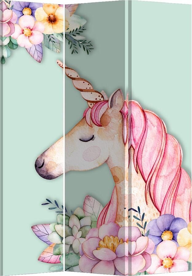 Fine Asianliving Kamerscherm Scheidingswand B120xH180cm 3 Panelen Eenhoorn