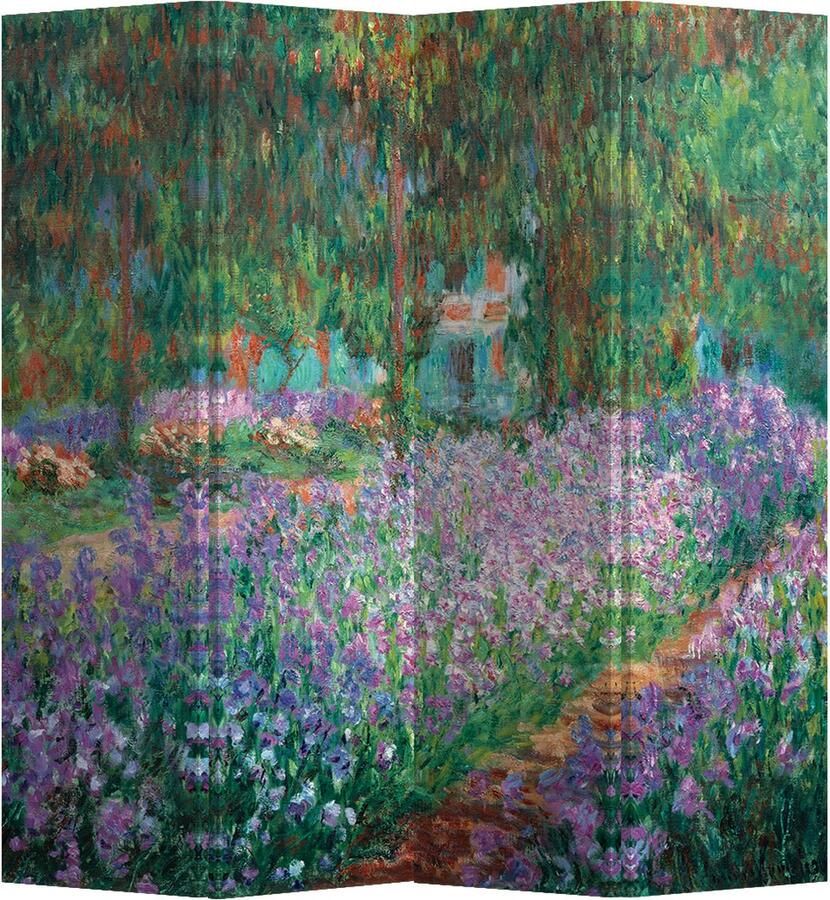 Fine Asianliving Kamerscherm Scheidingswand B160xH180cm 4 Panelen The Artist's Garden at Giverny Claude Monet