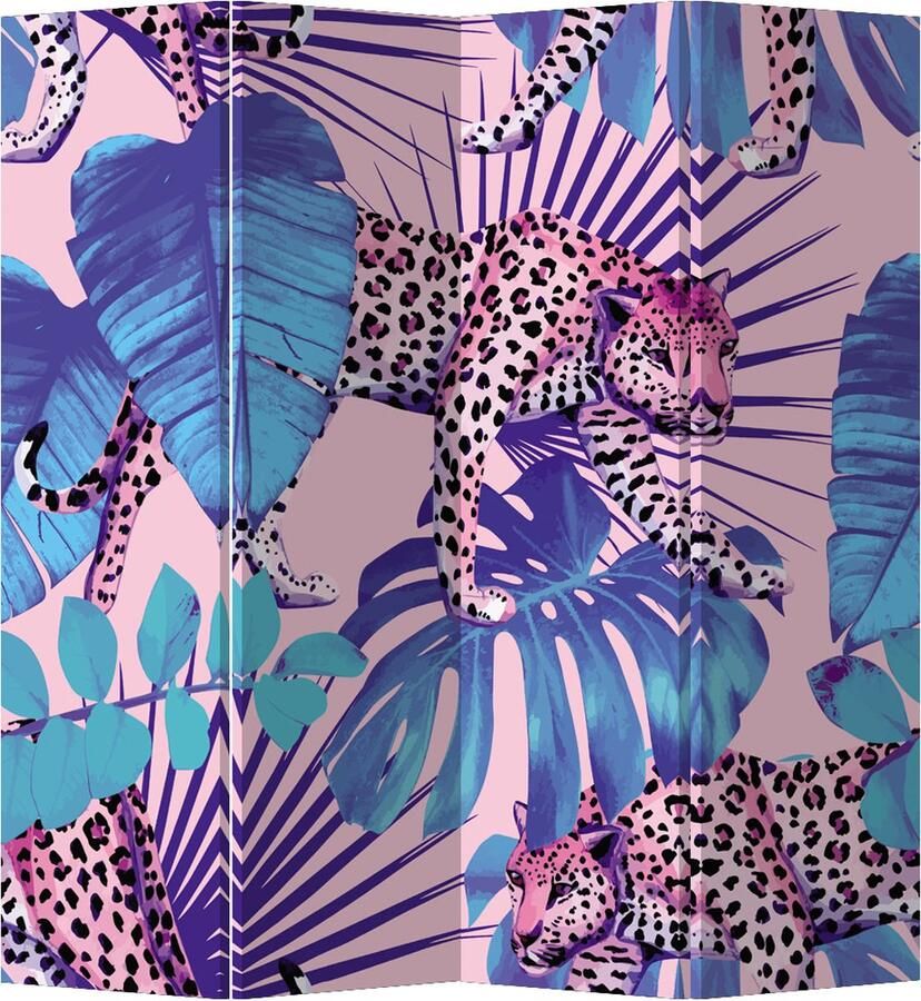 Fine Asianliving Kamerscherm Scheidingswand B160xH180cm 4 Panelen Tijger