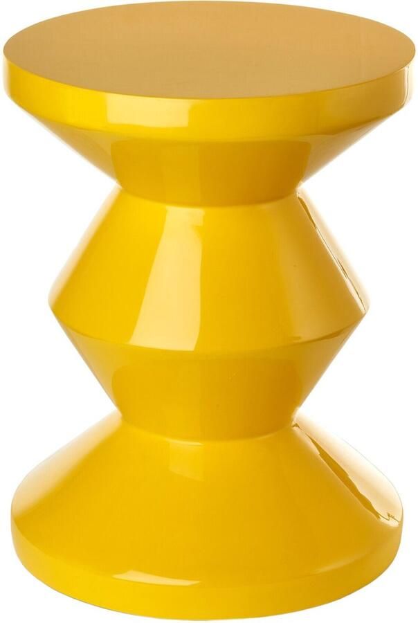 Fine Asianliving Keramische Kruk Geel Handgemaakt Kiran D33xH46cm Keramiek Bijzettafel Porselein Stoel Tuinkruk