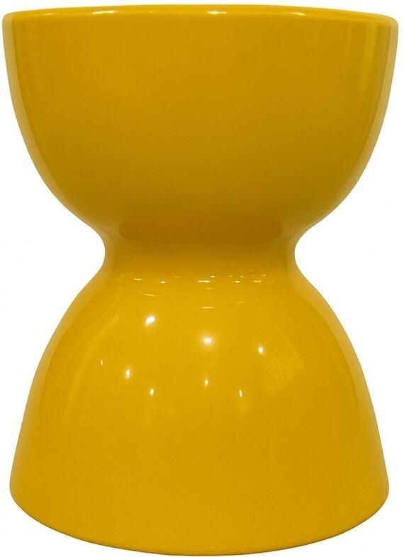 Fine Asianliving Keramische Kruk Geel Handgemaakt Mae D33xH46cm Keramiek Bijzettafel Porselein Stoel Tuinkruk