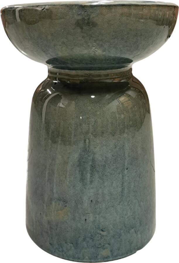 Fine Asianliving Keramische Kruk Groen Blauw Handgemaakt Gaia D33xH46cm Keramiek Bijzettafel Porselein Stoel Tuinkruk