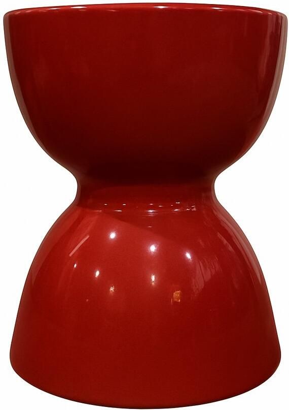 Fine Asianliving Keramische Kruk Rood Handgemaakt Vesta D33xH46cm Keramiek Bijzettafel Porselein Stoel Tuinkruk