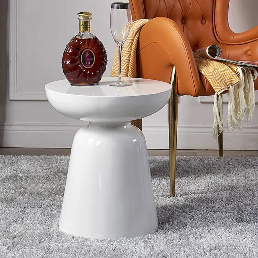 Fine Asianliving Keramische Kruk Wit Handgemaakt Galene D33xH46cm Keramiek Bijzettafel Porselein Stoel Tuinkruk