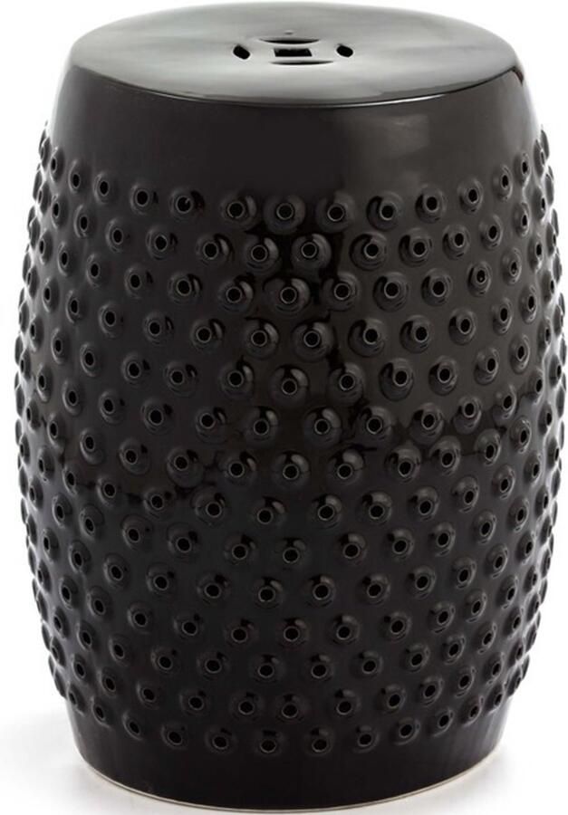 Fine Asianliving Keramische Kruk Dots Zwart Porselein Hangemaakt D33xH46cm Keramiek Bijzettafel Porselein Stoel Tuinkruk