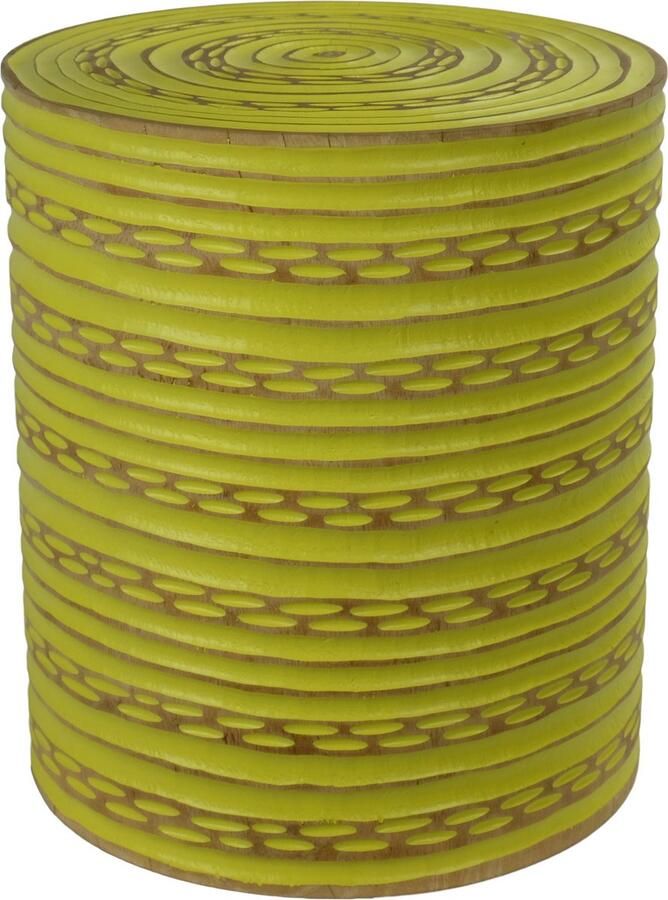 Fine Asianliving Kruk Rond Mangohout Handgemaakt in Thailand Geel Chinese Meubels Oosterse Kast