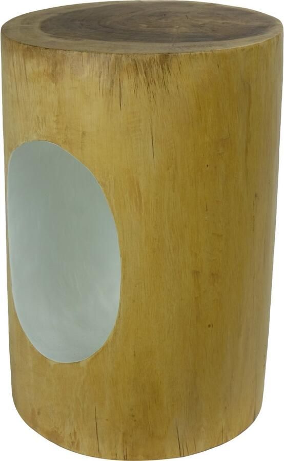 Fine Asianliving Kruk Rond Mangohout Handgemaakt in Thailand Naturel Wit Chinese Meubels Oosterse Kast