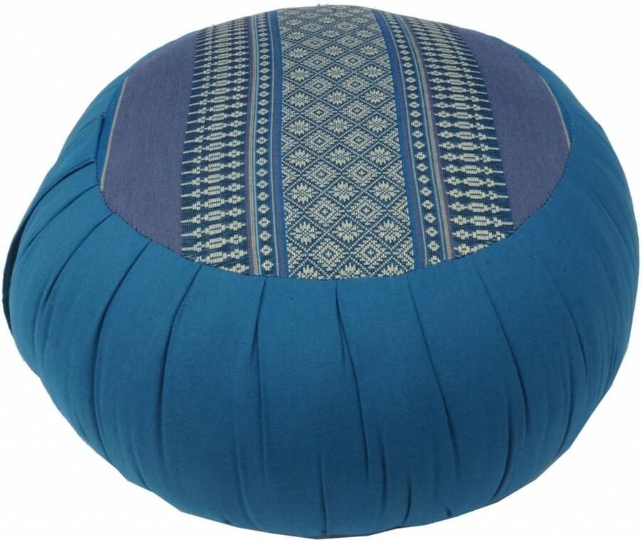 Fine Asianliving Thais Kussen Meditatie Zitkussen Rond Zafu Blauw Kapok D40xH17cm Meditatie Mat Matras