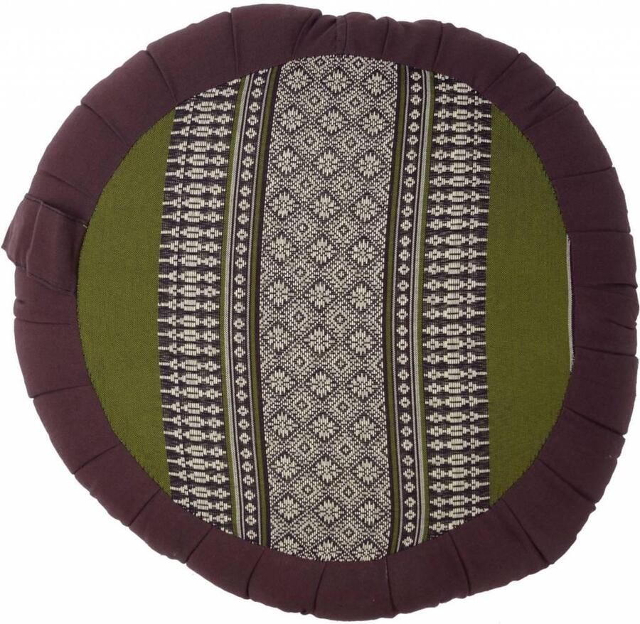Fine Asianliving Thais Kussen Meditatie Zitkussen Rond Zafu Groen Kapok D40xH17cm Meditatie Mat Matras