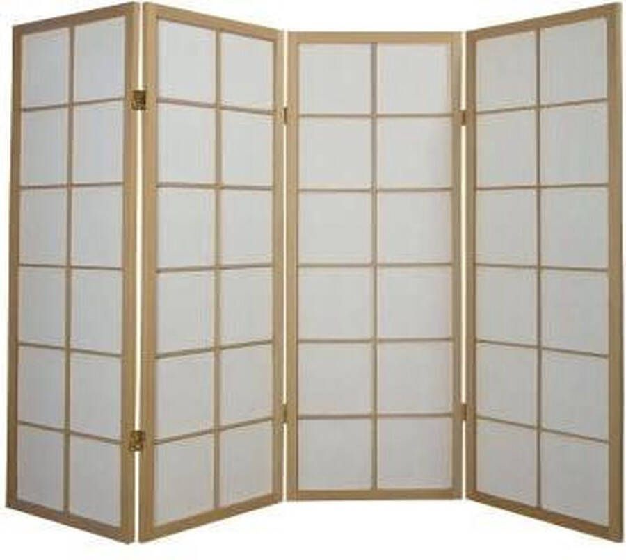 Fine Asianliving Japanese Room Divider L180cmxH130cm Shoji Rice Paper Natural 4 Panel