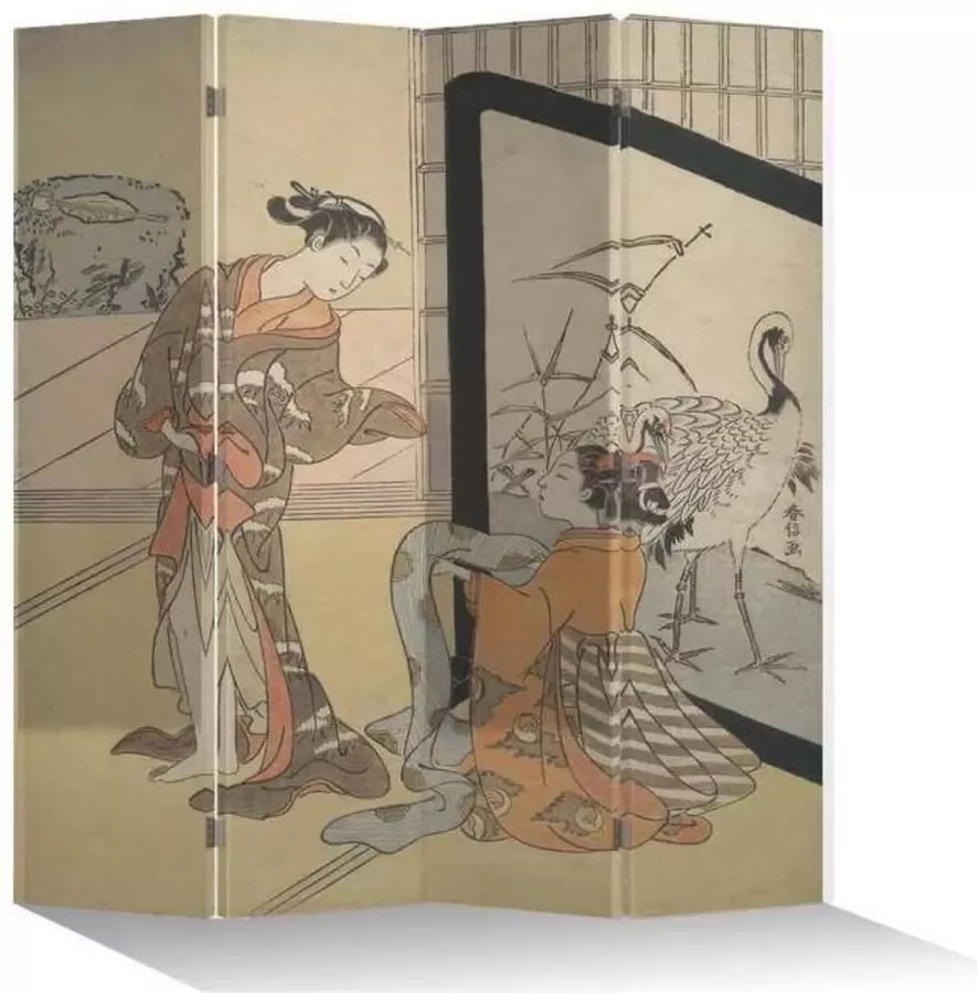 Fine Asianliving Japans Kamerscherm Oosters Scheidingswand B160xH180cm 4 Panelen Japanse Vrouwen - Foto 1