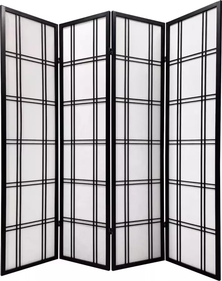Fine Asianliving Japans Kamerscherm Shoji B180xH180cm Scheidingswand Zwart Isumi - Foto 1
