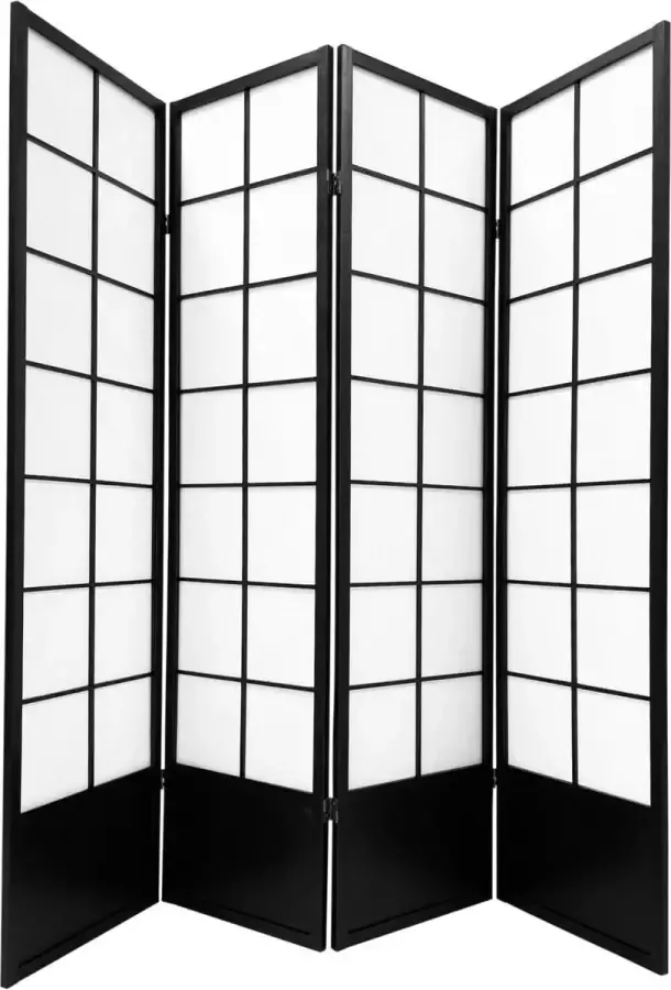 Fine Asianliving Japans Kamerscherm Shoji B180xH180cm Scheidingswand Zwart Miura - Foto 1