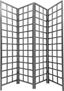 Fine Asianliving Japans Kamerscherm Shoji B180xH180cm Scheidingswand Zwart Nara
