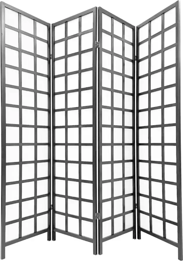 Fine Asianliving Japans Kamerscherm Shoji B180xH180cm Scheidingswand Zwart Nara - Foto 1