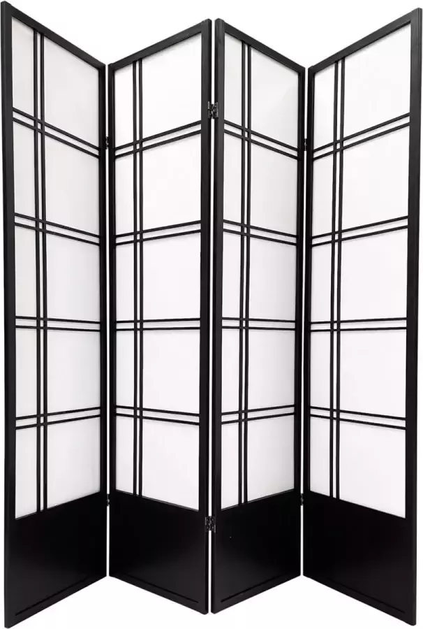 Fine Asianliving Japans Kamerscherm Shoji B180xH180cm Scheidingswand Zwart Nishio - Foto 1
