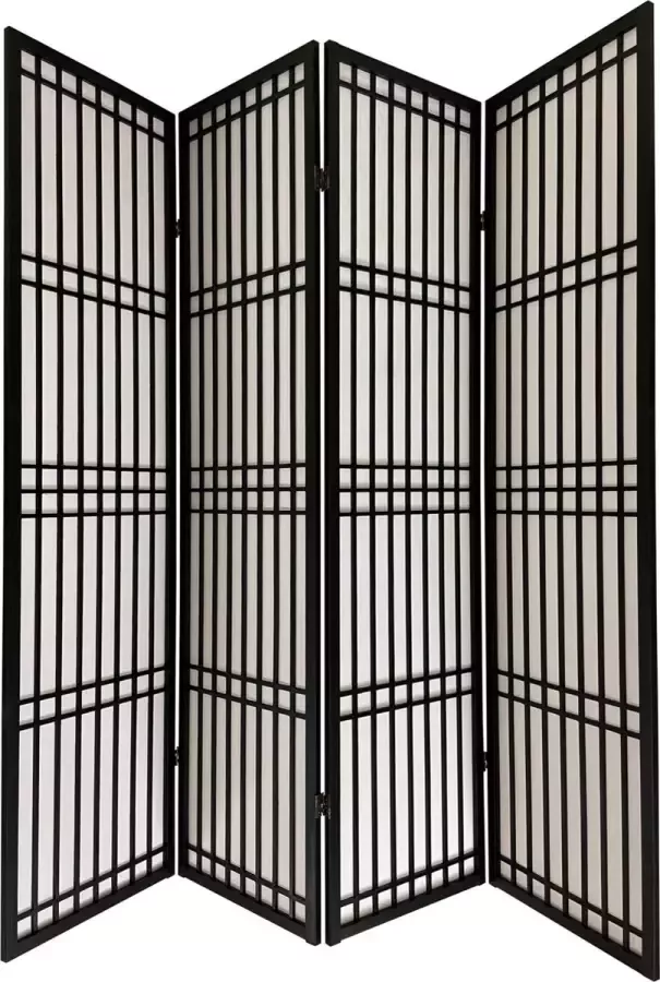 Fine Asianliving Japans Kamerscherm Shoji B180xH180cm Scheidingswand Zwart Tokyo - Foto 1