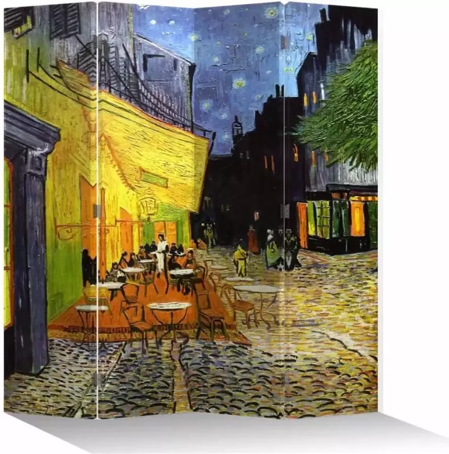 Fine Asianliving Kamerscherm B160xH180cm 4 Panelen Vincent van Gogh Cafeterras bij Nacht - Foto 1