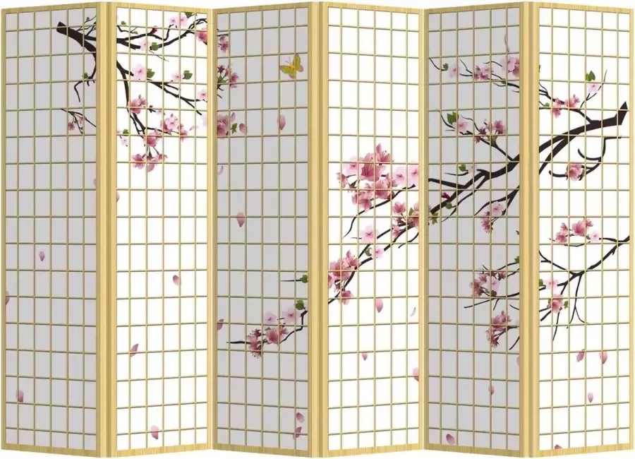 Fine Asianliving Kamerscherm B240xH180cm 6 Panelen Sakura
