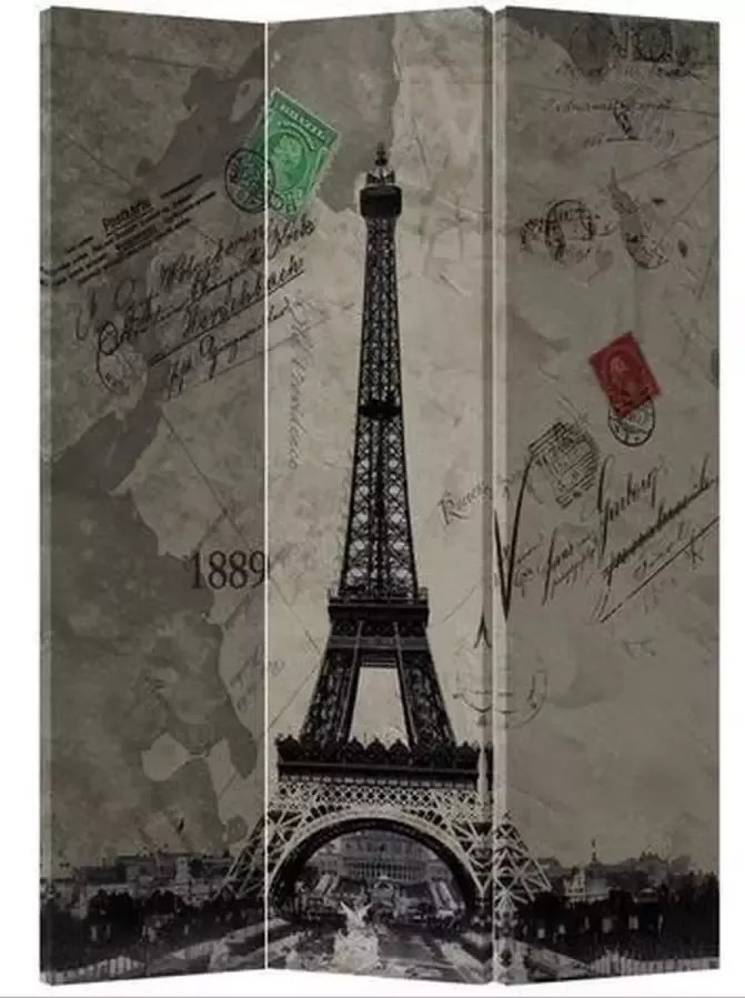 Fine Asianliving Kamerscherm Scheidingswand B120xH180cm 3 Panelen Eiffeltoren